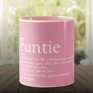 Tasse 2 Couleurs Fille rose Funny Funtie Tante Définition