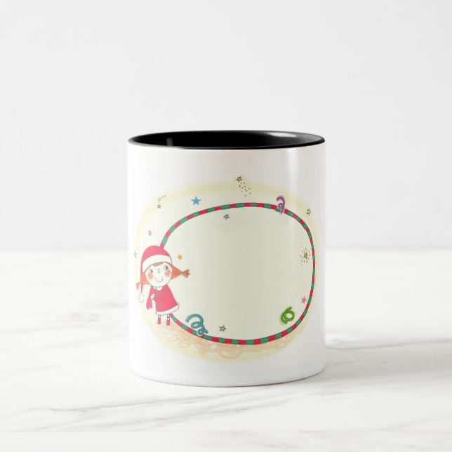 Tasse 2 Couleurs Fille utilisant le costume de Père Noël (Centre)