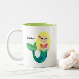 Tasse 2 Couleurs Filles blondes personnalisées de sirène