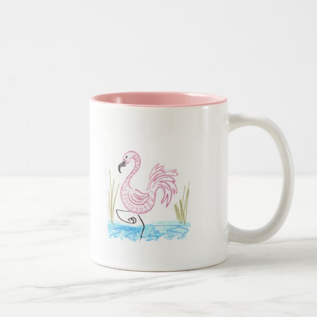Tasse 2 Couleurs Flamant Rose #13 (Droit)