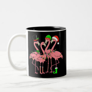 Tasse 2 Couleurs Flamant rose Joyeux Noël Drôle Flamant rose Lover
