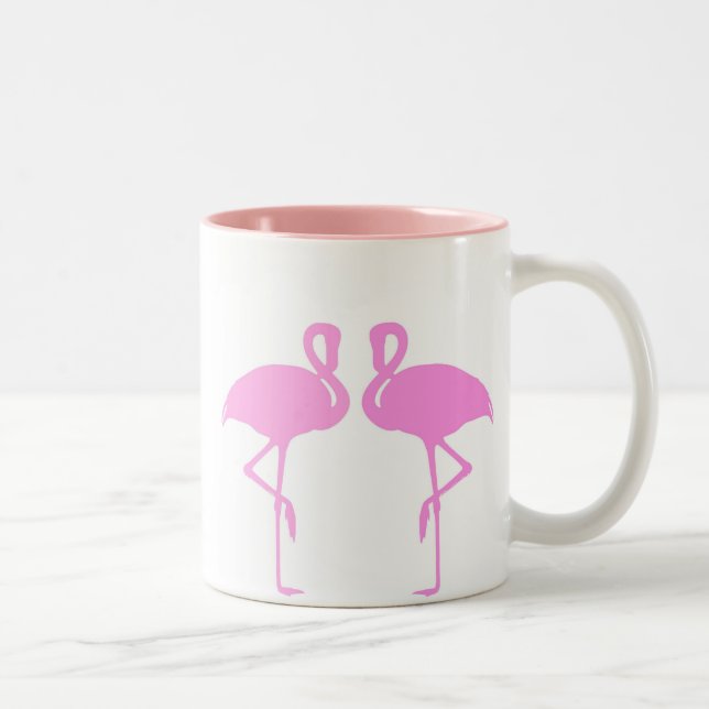 Tasse 2 Couleurs Flamants roses roses (Droit)