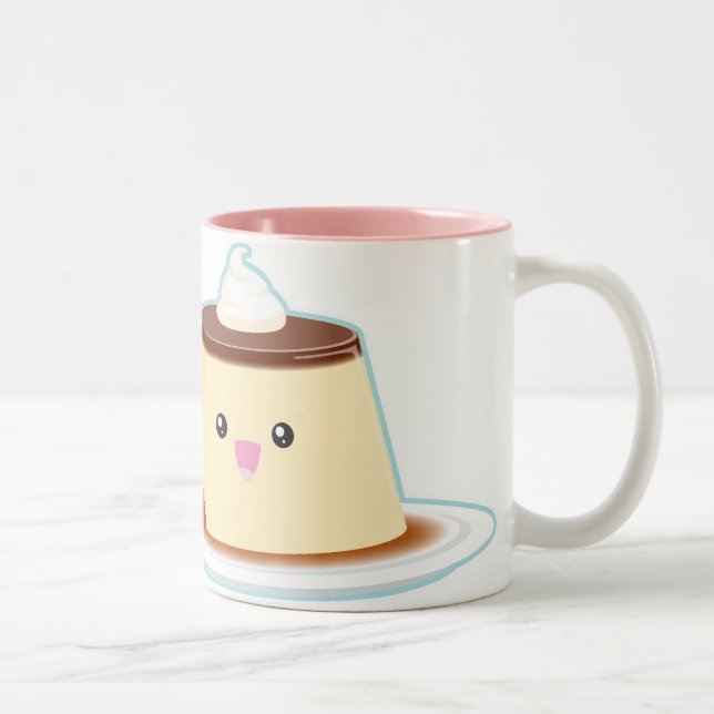 Tasse 2 Couleurs Flan heureux (Droit)