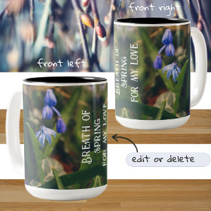 Tasse 2 Couleurs Fleur à ressort bleu