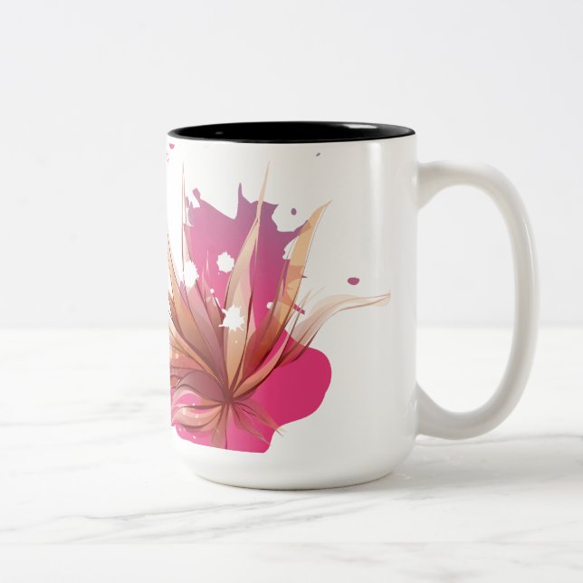 Tasse 2 Couleurs Fleur Abstraite d'Hibiscus (Droit)
