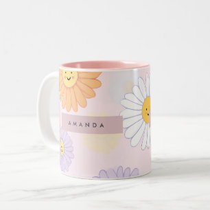 Tasse 2 Couleurs Fleur Cute Pastel Daisy personnalisée