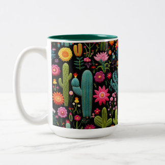 Tasse 2 Couleurs Fleur de cactus