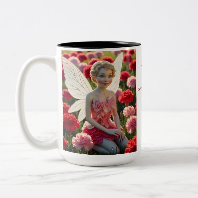 Tasse 2 Couleurs Fleur de carnation (Gauche)