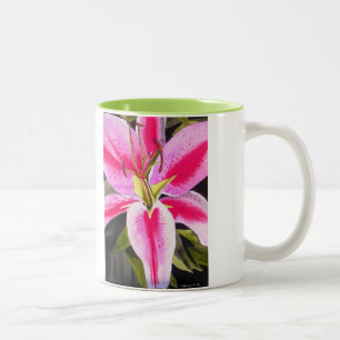 Tasse 2 Couleurs Fleur de lièvre rose chaud aquarelle pop art fleur