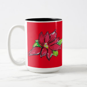 Tasse 2 Couleurs Fleur de Noël