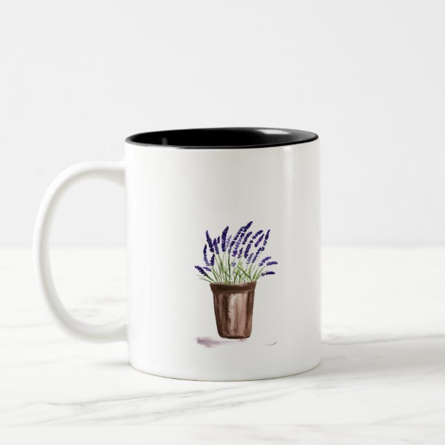 Tasse 2 Couleurs Fleur de pot de lavande (Gauche)