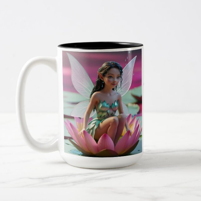 Tasse 2 Couleurs Fleur d'eau (Gauche)