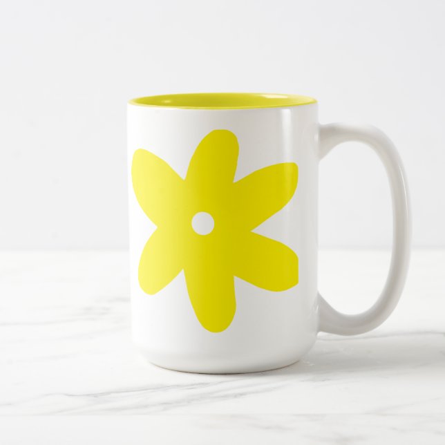 Tasse 2 Couleurs Fleur jaune (Droit)