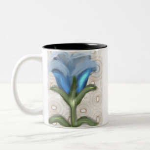 Tasse 2 Couleurs Fleur Mystique Bleue - Fleur en Croissance
