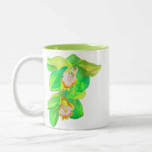 Tasse 2 Couleurs Fleur pop art orchidée moderne