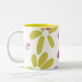 Tasse 2 Couleurs Fleur ressort rose jaune multicolore