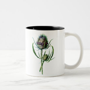 Tasse 2 Couleurs Fleur sauvage d'antiquité de chardon d'écossais 