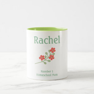 Tasse 2 Couleurs Fleur verte et rose Homeschool Maman