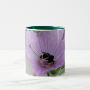 Tasse 2 Couleurs Fleur violet clair avec abeille