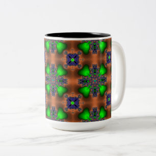 Tasse 2 Couleurs Fleurs Artdeco dans le style rétro