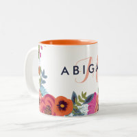 Fleurs Boho - Nom et monogramme