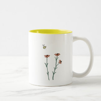 Tasse 2 Couleurs Fleurs d'abeille et d'orange - muqueuse