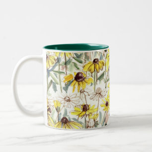 Tasse 2 Couleurs Fleurs d'automne Susans à oeil noir