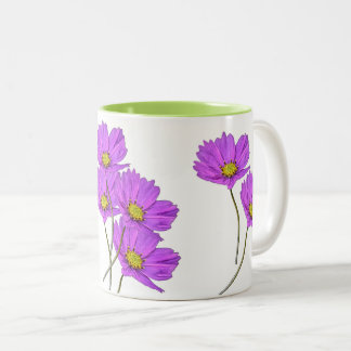 Tasse 2 Couleurs Fleurs Deux Cosmos Violets