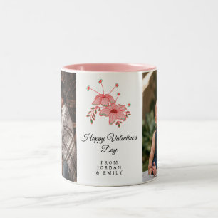 Tasse 2 Couleurs Fleurs Élégantes Joyuse Saint-Valentin Photo
