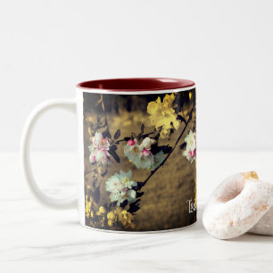 Tasse 2 Couleurs Fleurs En Sepia Personnalisées