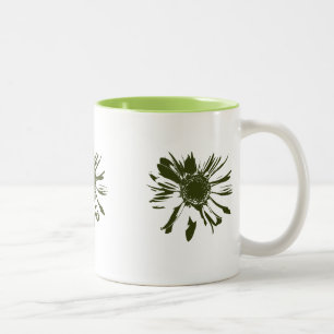 Tasse 2 Couleurs Fleurs Lime Gerbera