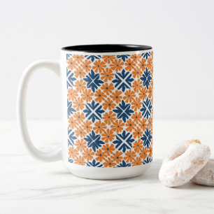 Tasse 2 Couleurs Fleurs orange tendance