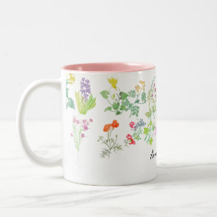 Tasse 2 Couleurs Fleurs sauvages aquarelle