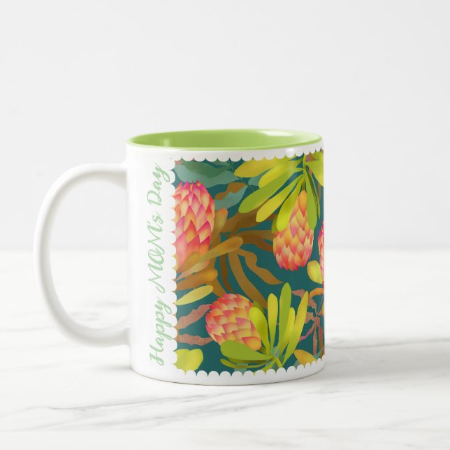 Tasse 2 Couleurs Fleurs sauvages Protea Green (Gauche)