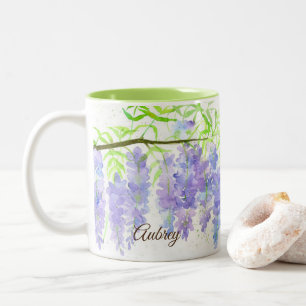 Tasse 2 Couleurs Fleurs Wisteria Cadeau de femme de chambre personn