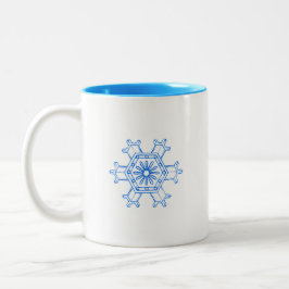 Tasse 2 Couleurs Flocon de neige bleu
