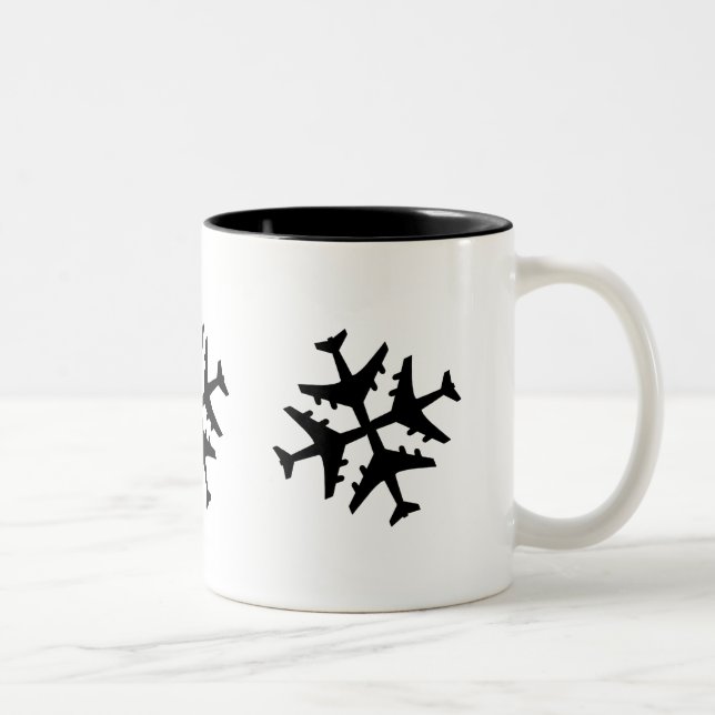 Tasse 2 Couleurs Flocon de neige d'avion (Droit)
