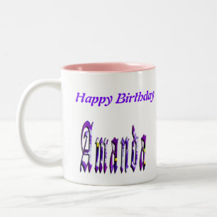 Tasse 2 Couleurs Floral Amanda Girls Nom Logo,
