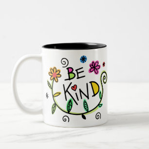 Tasse 2 Couleurs Floral coloré   Être gentil