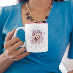 Tasse 2 Couleurs Floral Couronne Virgo Girl Astrologie Feminine