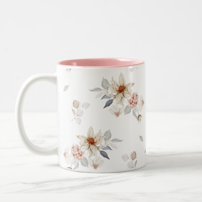 Tasse 2 Couleurs Floral élégant et intemporel (Gauche)