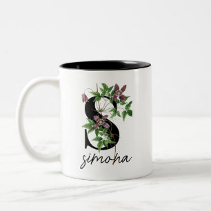 Tasse 2 Couleurs Floral violet classique Personnalisé Funny