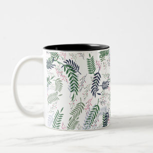 Tasse 2 Couleurs Flore de feuilles et de fleurs