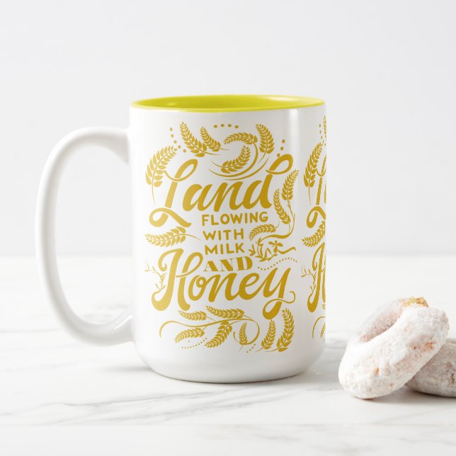 Tasse 2 Couleurs Flot de terre avec du lait et de la viande de miel (Avec donut)