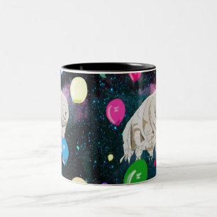 Tasse 2 Couleurs Flottement Tardigrade heureux par l'espace