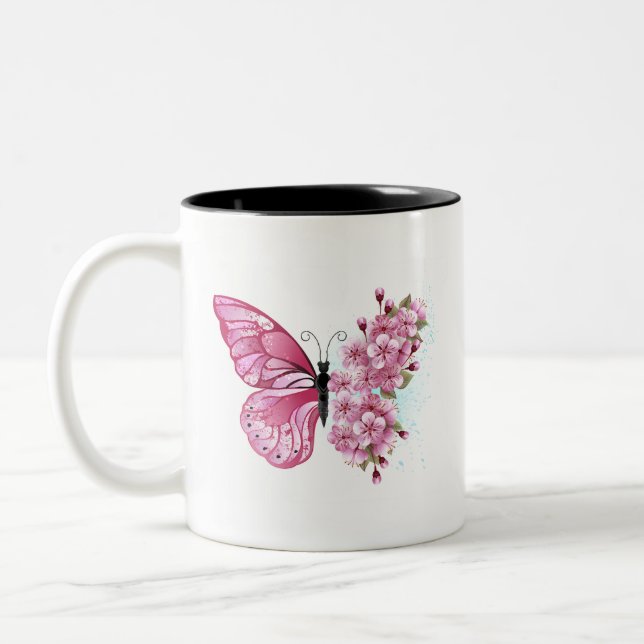Tasse 2 Couleurs Flower Butterfly (Gauche)