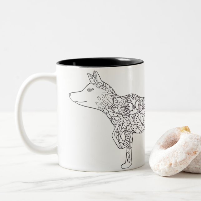 Tasse 2 Couleurs Flower Fox (Avec donut)