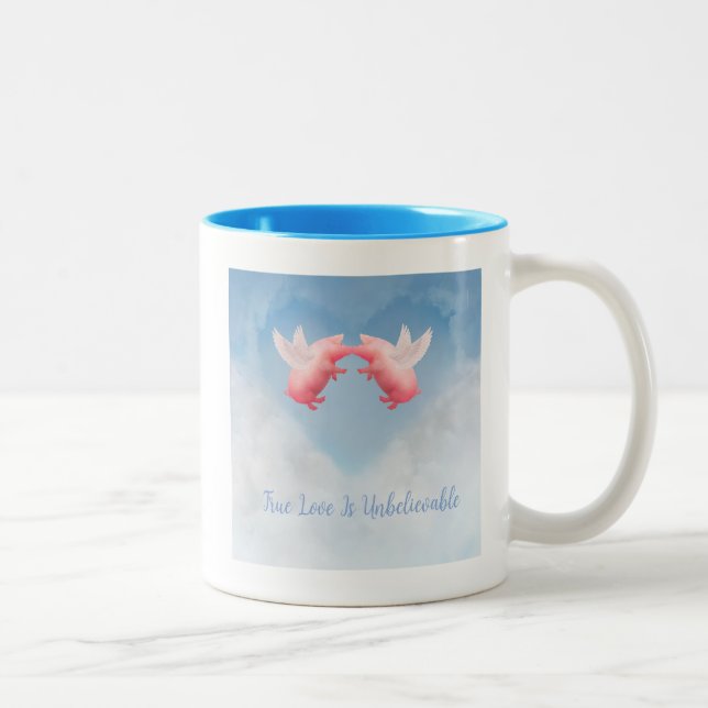 Tasse 2 Couleurs Flying Pigs Incroyable Love (Droit)