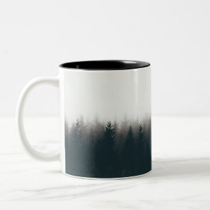 Tasse 2 Couleurs Foggy Forest Pine Mountain Art esthétique
