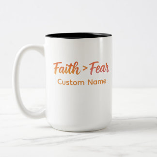 Tasse 2 Couleurs Foi > Peur Aquarelle Sunrise Motivation Personnali